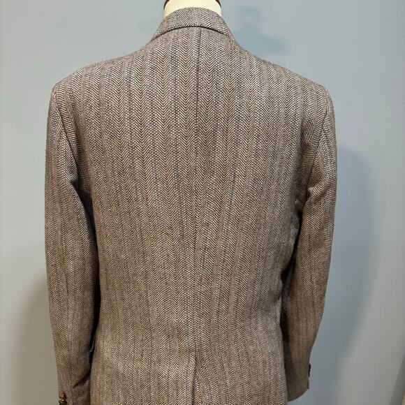 Vintage Witty Brothers herringbone wool blazer, brown and cream, men’s size 42 - Picture 4 of 7